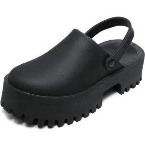 Slide on platform clogs